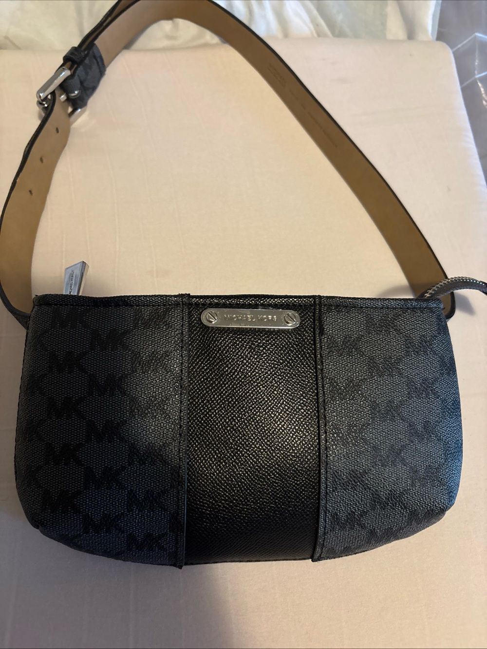 MICHAEL Michael Kors Black and Charcoal MK Logo Mini Crossbody